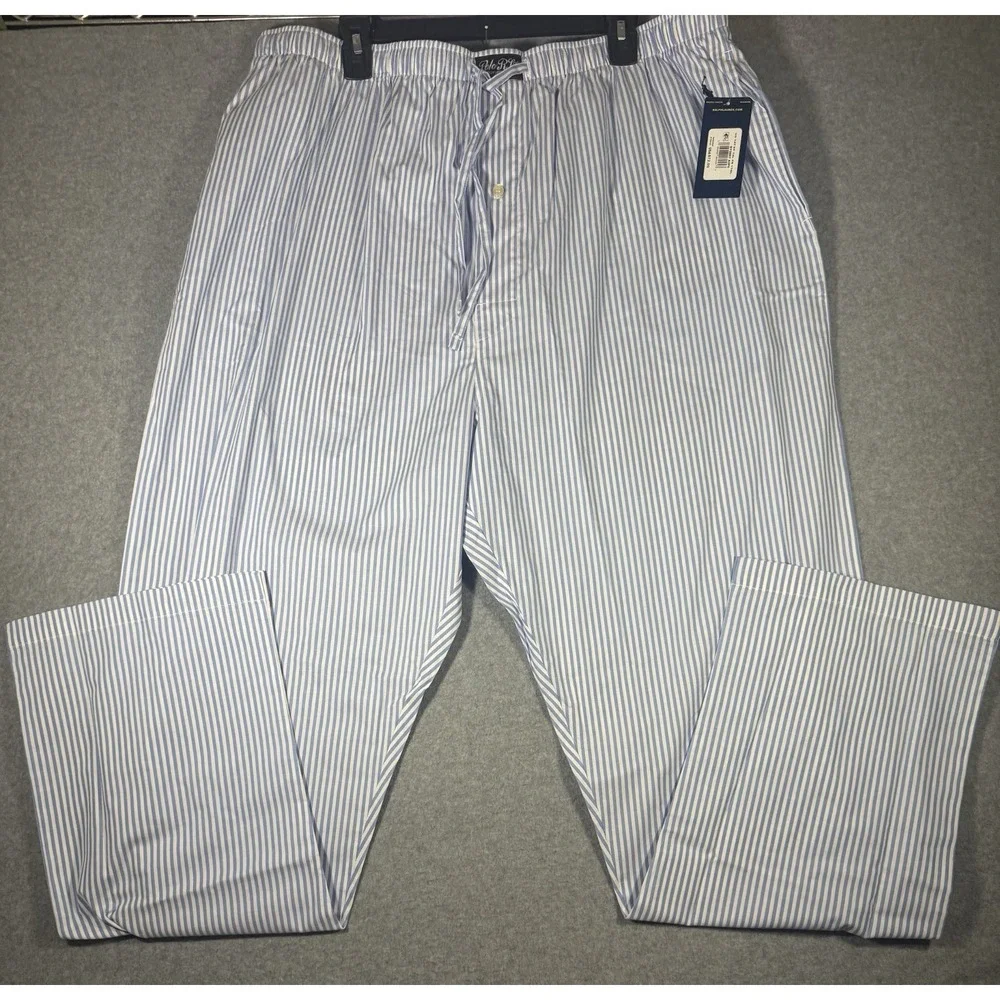 Polo Ralph Lauren Men's Blue and White Striped Sleepwear Pajama Pants Size 1XT